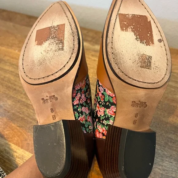 Coach Women's Patchwork Ankle Boots - Brown, Red, Floral - Picture 7 of 11